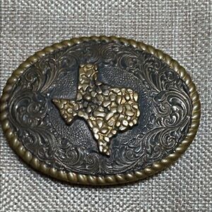 Gold and Black Texas Belt Buckle